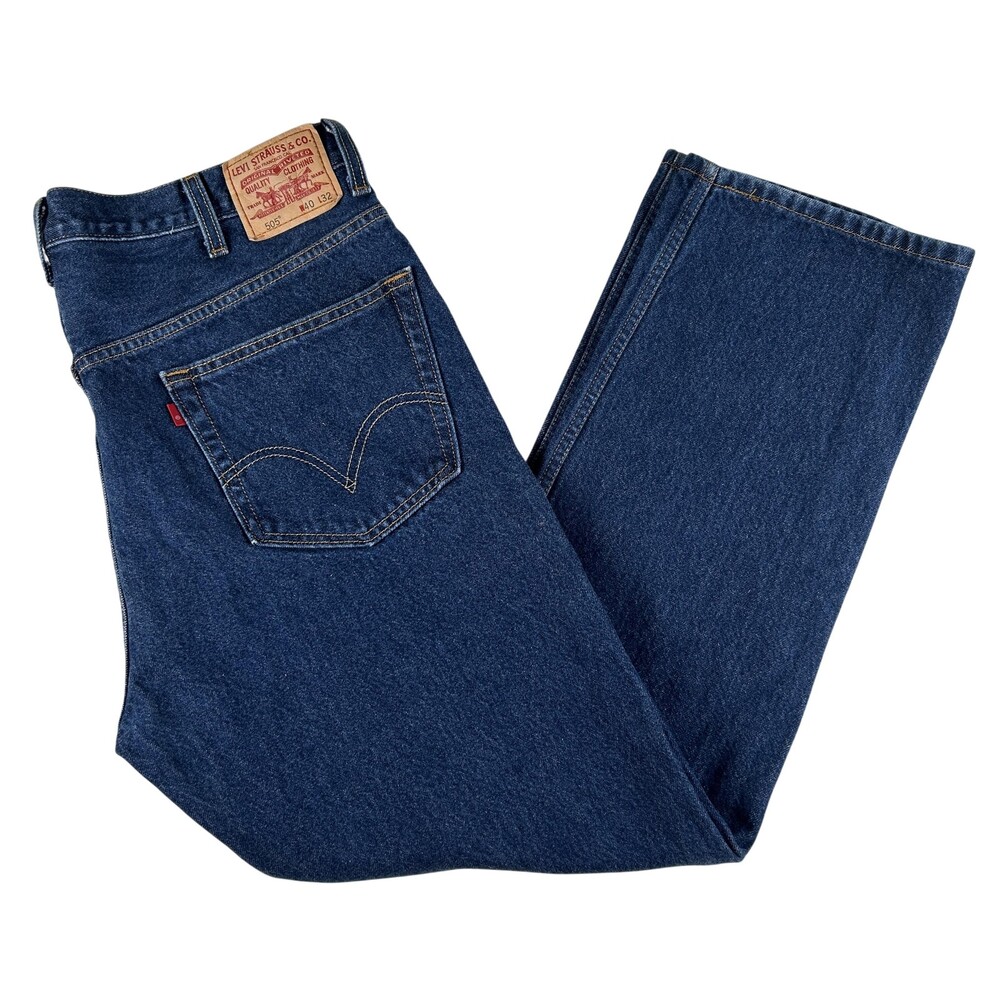 Vintage Levis 505 Jeans Mens 40x32 Dark Wash Denim Regular Straight Zip Fly Y2K